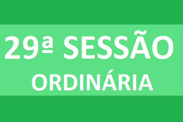 PAUTA 29ª SESSÃO ORDINÁRIA