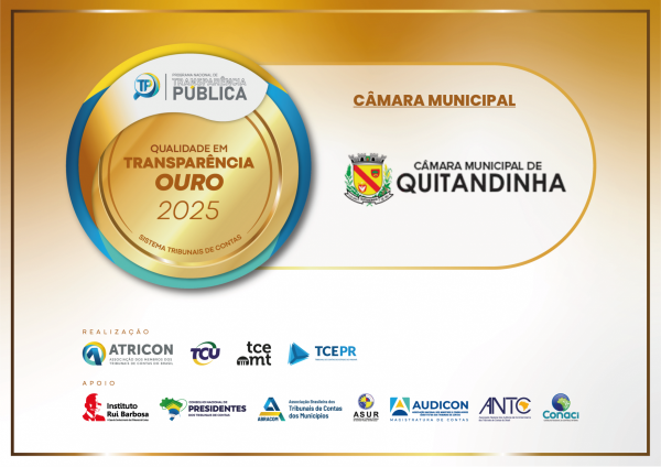 [Câmara conquista o Selo Ouro De Transparência]