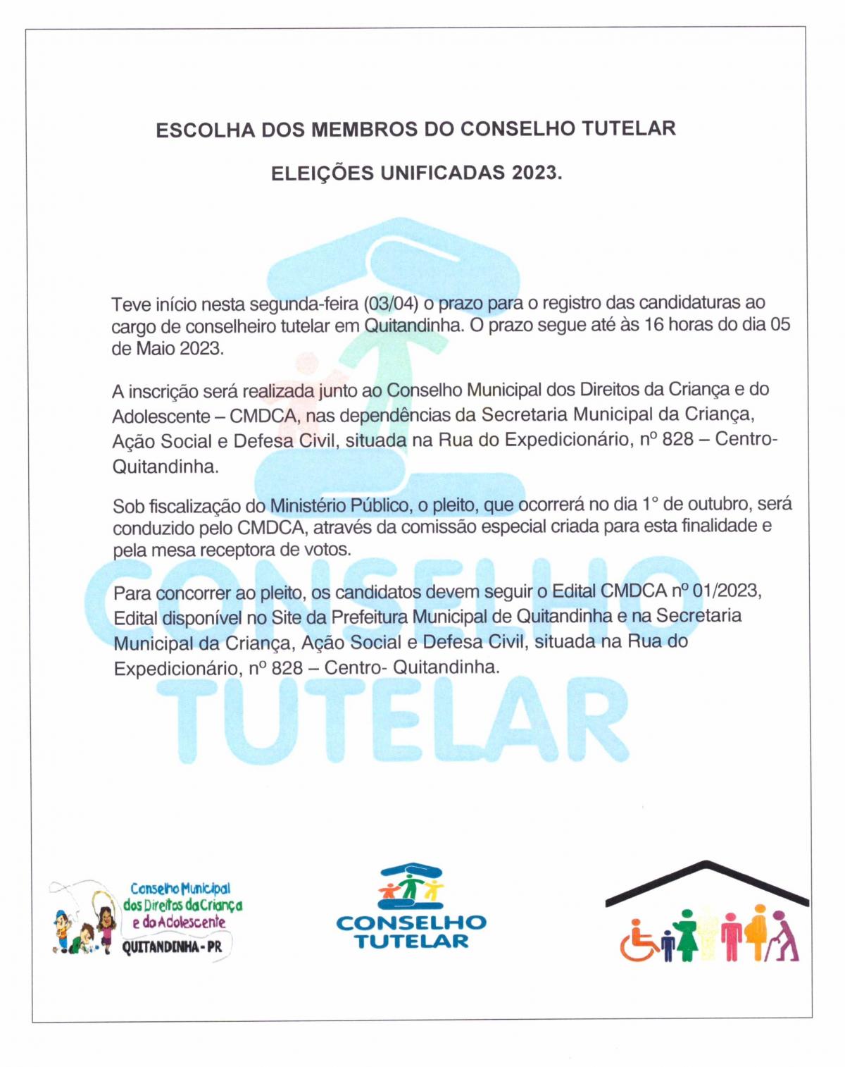 ELEIÇÃO - CONSELHO TUTELAR 2023 ELEIÇÃO - CONSELHO TUTELAR 2023